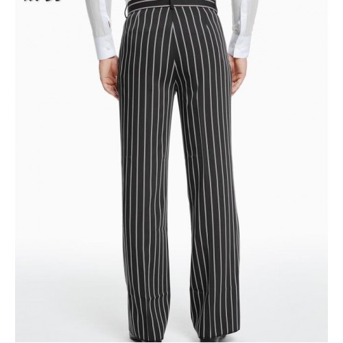 White and black striped latin dance pants for women female competition stage performance ballroom dancing long trousers
